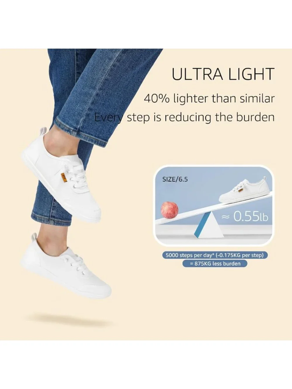Women's White Comfortable Classic Slip On Low Top Canvas Fashion Comfort Sneaker